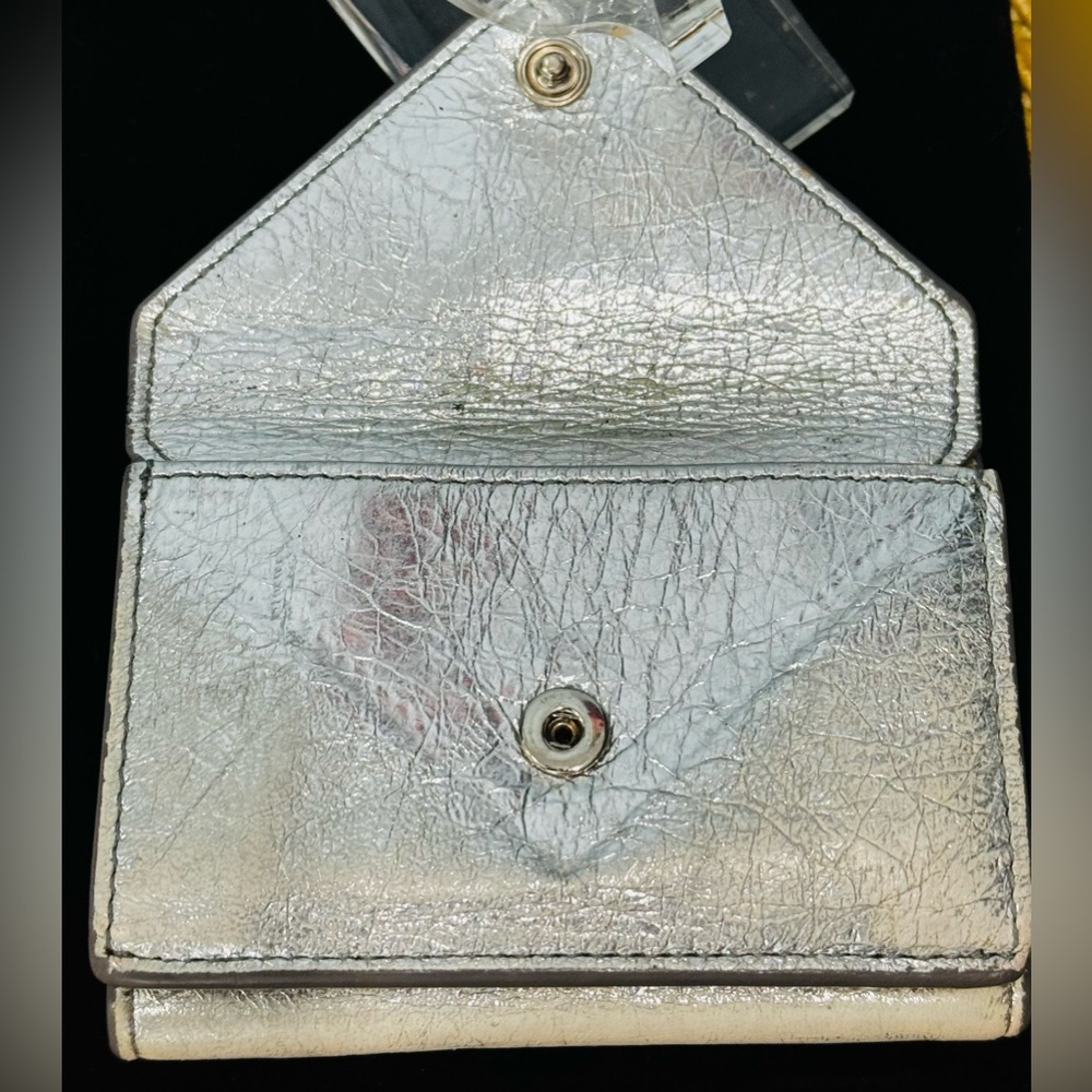 Balenciaga Silver Leather Mini Papier Wallet - Picture 4 of 11